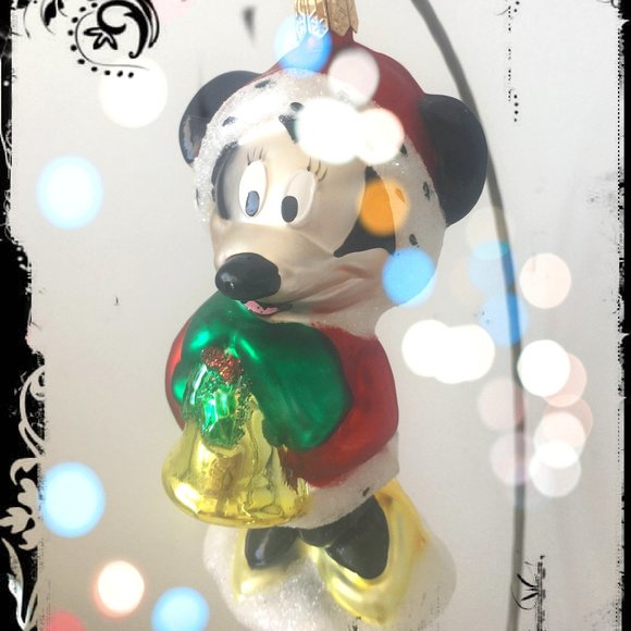Cute Authentic Christopher Radko Disney MINNIE MOUSE Blown Glass Ornament Mickey - Picture 1 of 8